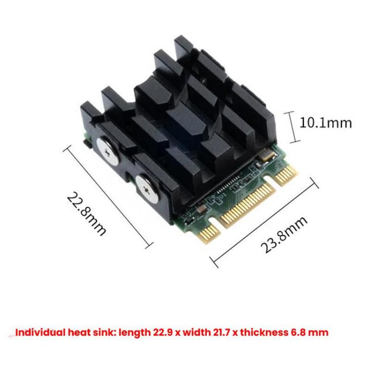 Dissipatore di calore per SSD M.2 2230 FinalCool Radiatore per unità disco rigido in alluminio, M.2 2230 Black