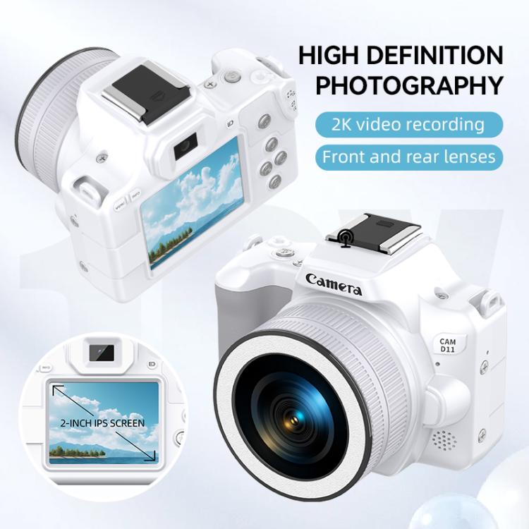 Mini telecamera digitale portatile Ultra HD 2K da 48 milioni di pixel, Black, White, White+Fill Light, Black+Fill Light