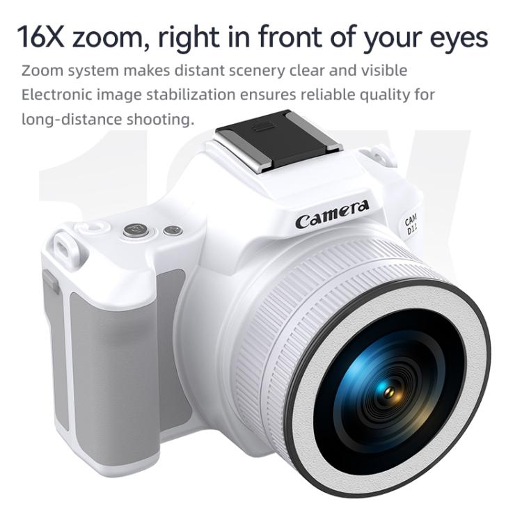 Mini telecamera digitale portatile Ultra HD 2K da 48 milioni di pixel, Black, White, White+Fill Light, Black+Fill Light