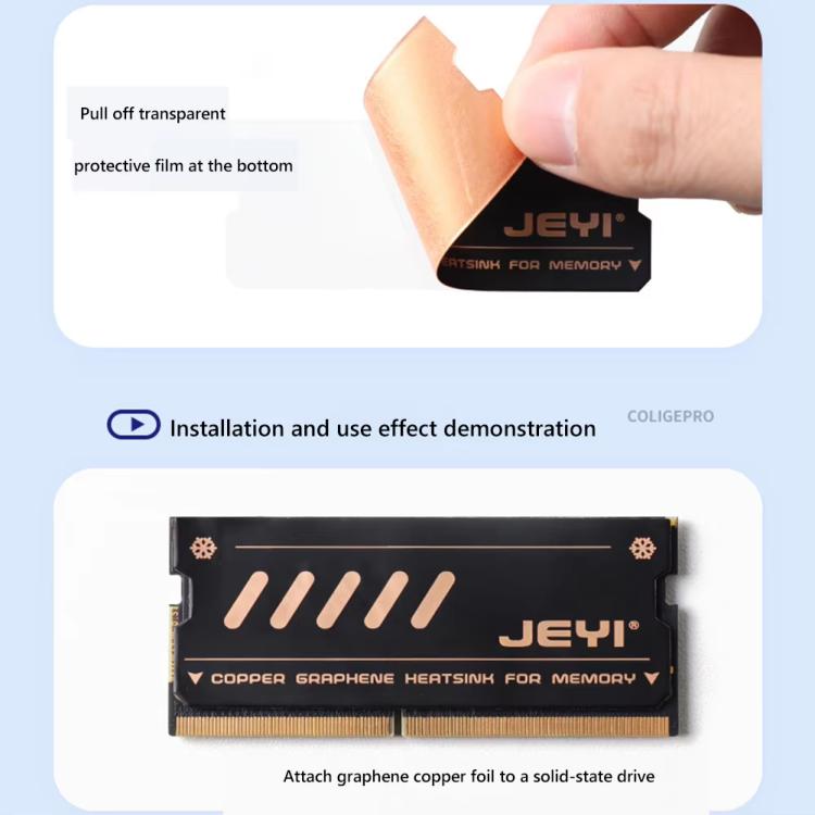 2 pz/pacco JEYI dissipatore di calore per memoria portatile in rame puro grafene radiatore per DDR5 DDR4 DDR3