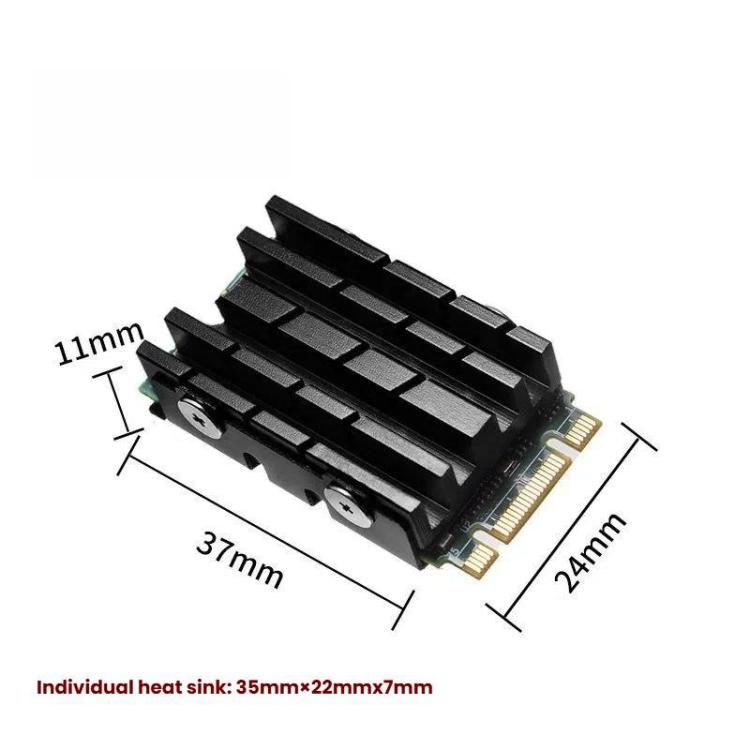 Dissipatore di calore per unità a stato solido SSD M.2 2242 FinalCool Radiatore in alluminio, M.2 2242 Black