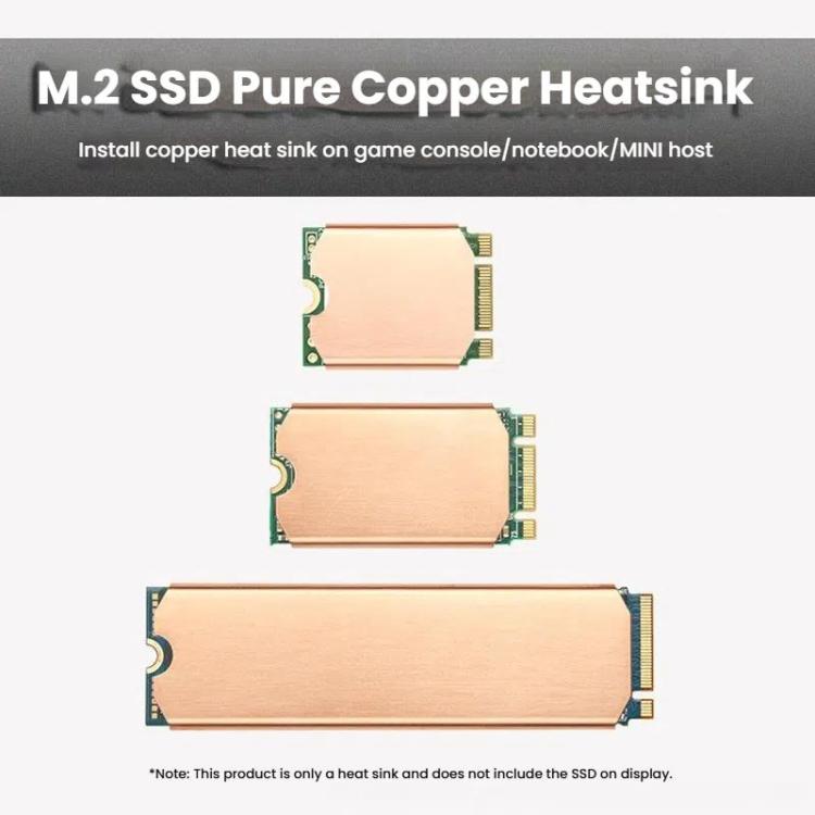 Dissipatore di calore SSD in rame puro per console di gioco / laptop / mini host, FinalCool M.2 2242, FinalCool M.2 2280