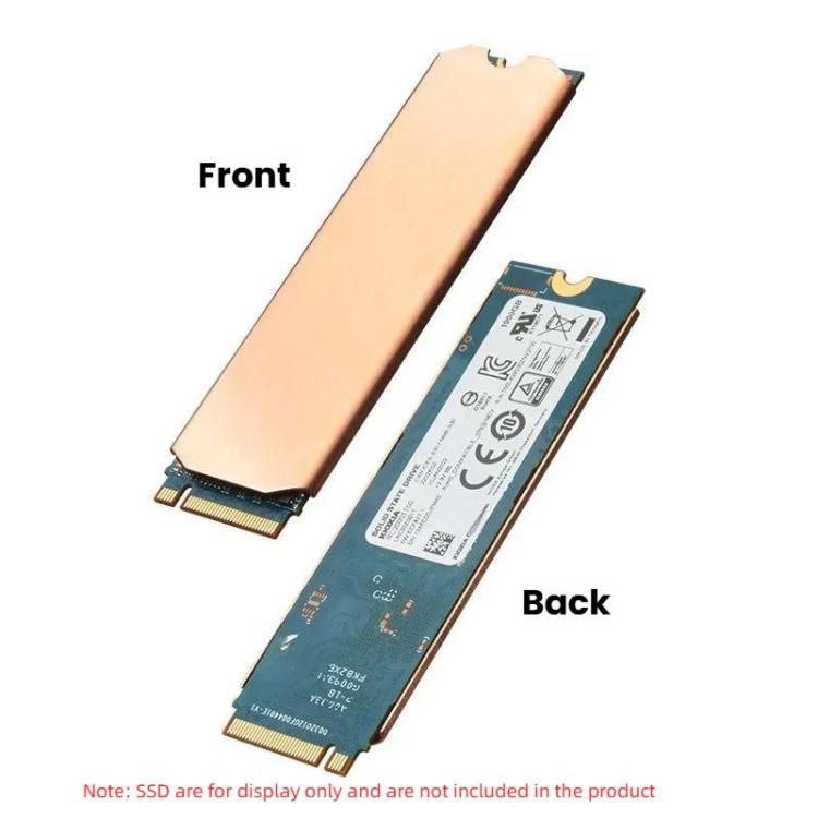 Dissipatore di calore SSD in rame puro per console di gioco / laptop / mini host, FinalCool M.2 2242, FinalCool M.2 2280