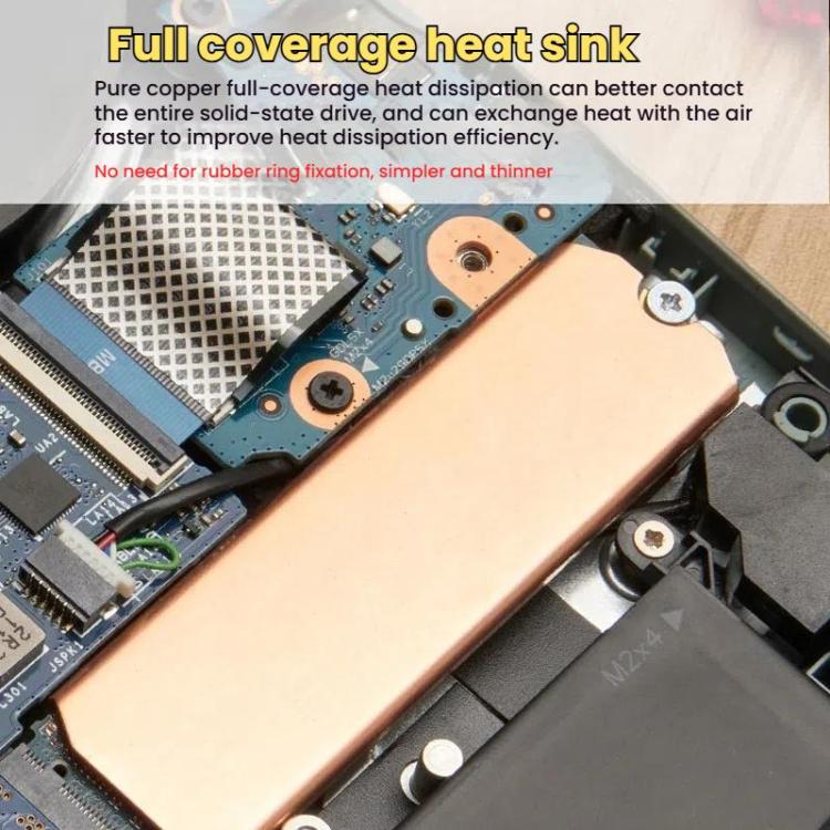 Dissipatore di calore SSD in rame puro per console di gioco / laptop / mini host, FinalCool M.2 2242, FinalCool M.2 2280