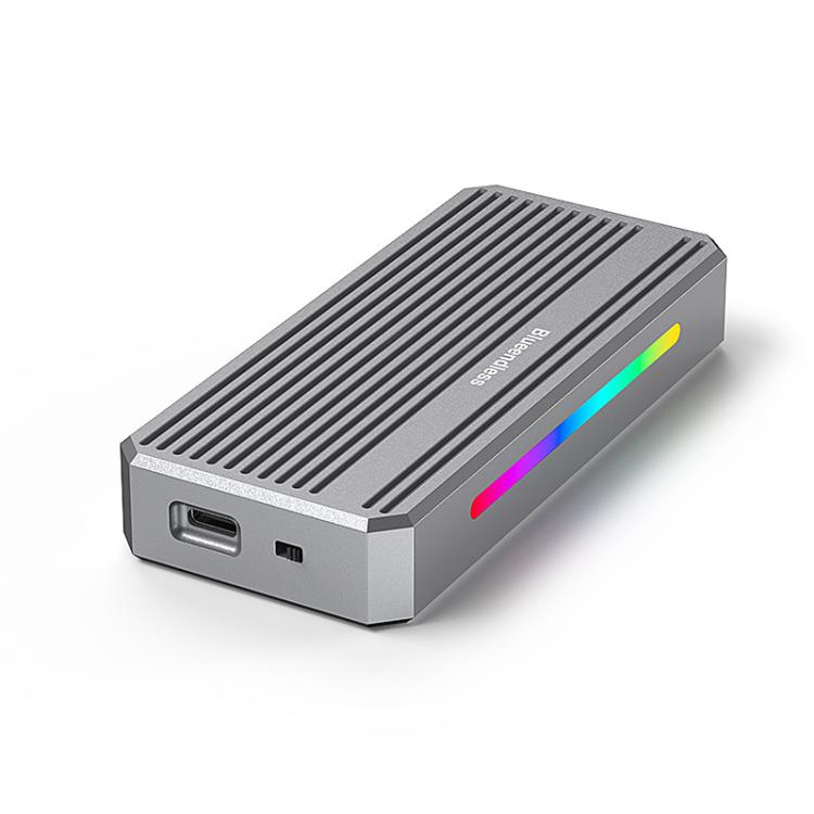 Blueendless M.2 Nvme SSD Box Lettore di dischi rigidi da 40 Gbps, USB4 Box, USB4 Box with RGB Lights + Fan