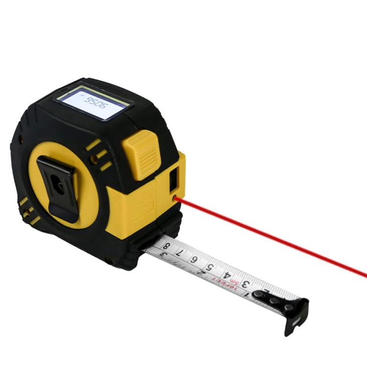 Telemetro laser a infrarossi ricaricabile 2 in 1 + metro a nastro da 5 m, Laser 40m, Laser 80m