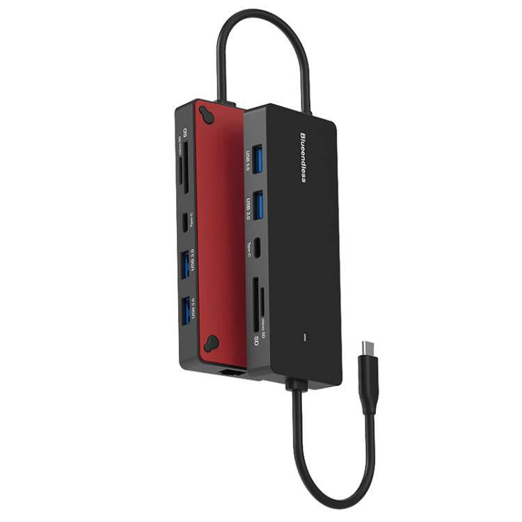 Blueendless Type-C Gigabit Ethernet Port HUB multischermo con display diverso, DP x 2 + HDMI, HDMI x 2 + DP