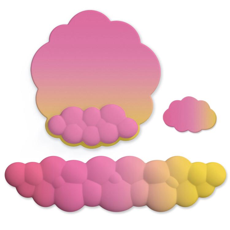 3 pezzi / set tappetino per mouse e tastiera in memory foam in silicone con gradiente nuvoloso, Model 3, Model 5, Model 8, Model 9, Model 10, Model 11, Model 12, Model 13, Model 14, Green, Blue+Yellow, Blue+Gray, Navy Blue+Gray