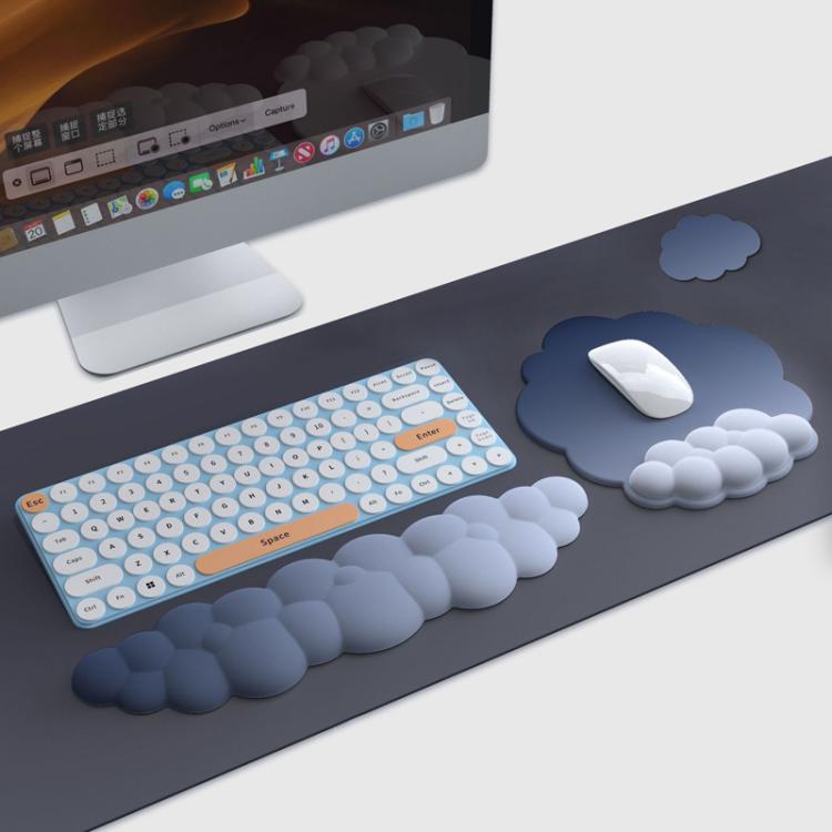 3 pezzi / set tappetino per mouse e tastiera in memory foam in silicone con gradiente nuvoloso, Model 3, Model 5, Model 8, Model 9, Model 10, Model 11, Model 12, Model 13, Model 14, Green, Blue+Yellow, Blue+Gray, Navy Blue+Gray