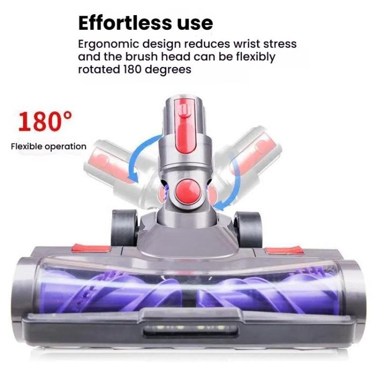 Per aspirapolvere Dyson V7 V8 V10 V11 V15 Spazzola a doppio rullo con trasmissione diretta e luce LED, Double Roller Direct Drive Brush Head