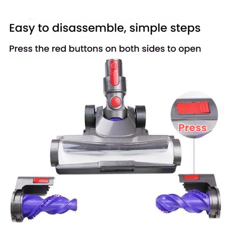 Per aspirapolvere Dyson V7 V8 V10 V11 V15 Spazzola a doppio rullo con trasmissione diretta e luce LED, Double Roller Direct Drive Brush Head