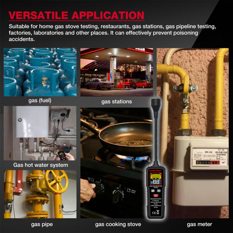 HTBOTEST HT608 Rilevatore di gas combustibile Rilevatore di gas naturale Allarme, HT608