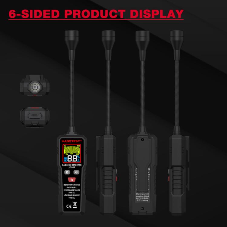HTBOTEST HT608 Rilevatore di gas combustibile Rilevatore di gas naturale Allarme, HT608