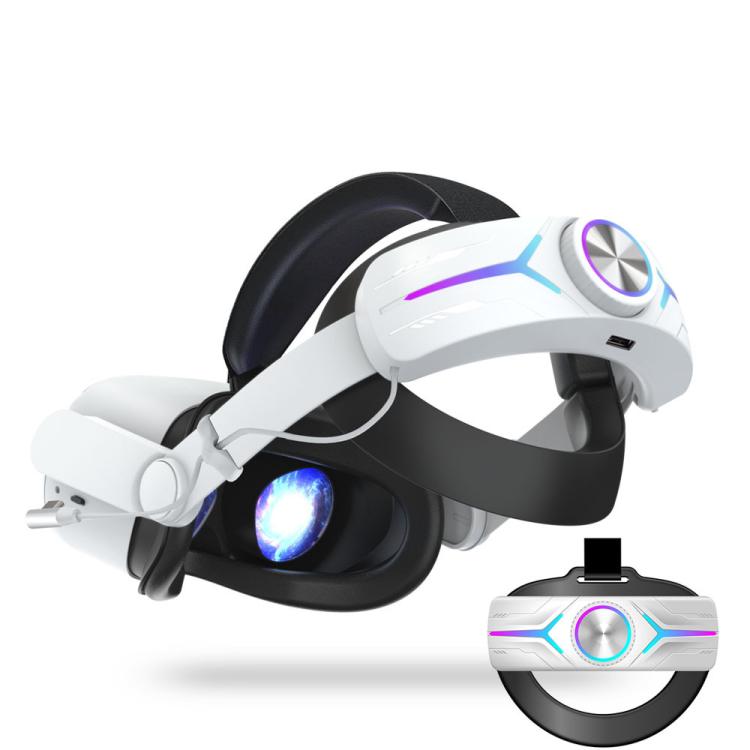 Per Meta Quest 2 VR RGB Head Strap Fascia regolabile Batteria integrata da 8000 mAh, For Meta Quest 2 (Gaming White), For Meta Quest 2 (Gaming Black), For Meta Quest 2 (White)