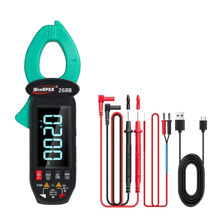 Pinza amperometrica WINAPEX Misuratore di tensione e corrente AC/DC ad alta precisione, 268B