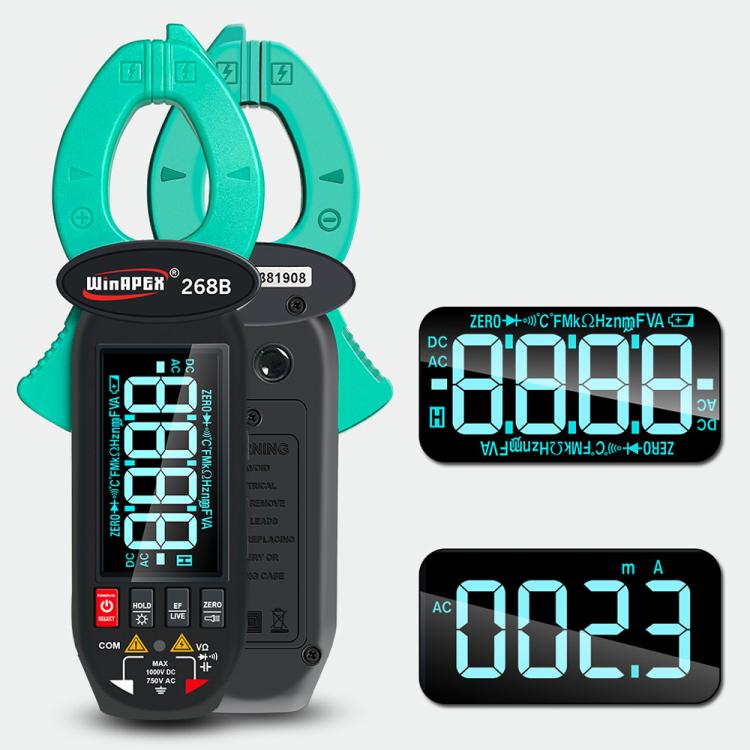 Pinza amperometrica WINAPEX Misuratore di tensione e corrente AC/DC ad alta precisione, 268B