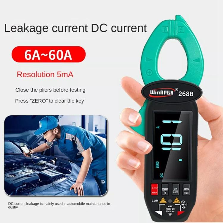 Pinza amperometrica WINAPEX Misuratore di tensione e corrente AC/DC ad alta precisione, 268B