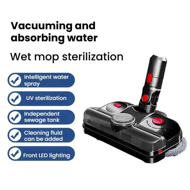 Testa di mocio elettrico 4 in 1 con luce sterilizzatrice UV e serbatoio dell'acqua, For Dyson V7 / V8 / V10 / V11, For Dyson V12 Slim / V10 Slim