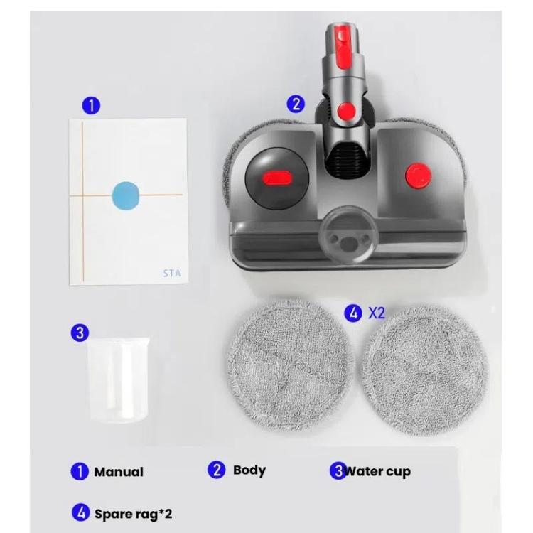 Testa di mocio elettrico 4 in 1 con luce sterilizzatrice UV e serbatoio dell'acqua, For Dyson V7 / V8 / V10 / V11, For Dyson V12 Slim / V10 Slim