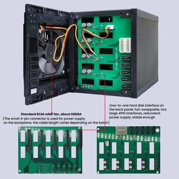 Gabbia per disco rigido hot swap a 5 alloggiamenti 3.5