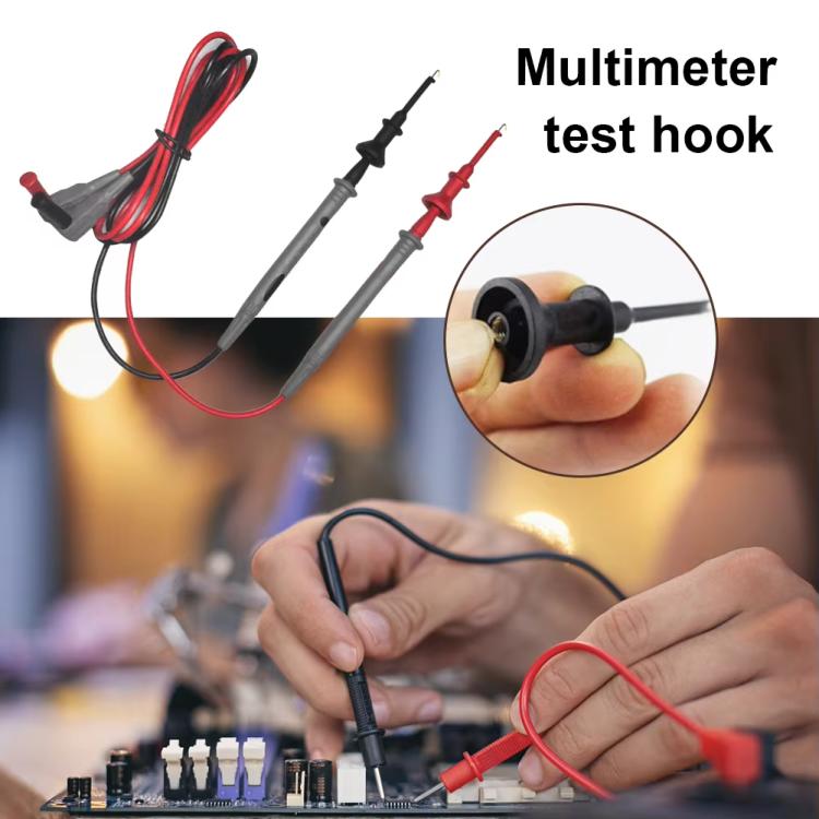 1pair Universal Multimeter Extended Telescopic Test Hook, 2mm Straight Plug, 4mm Straight Plug