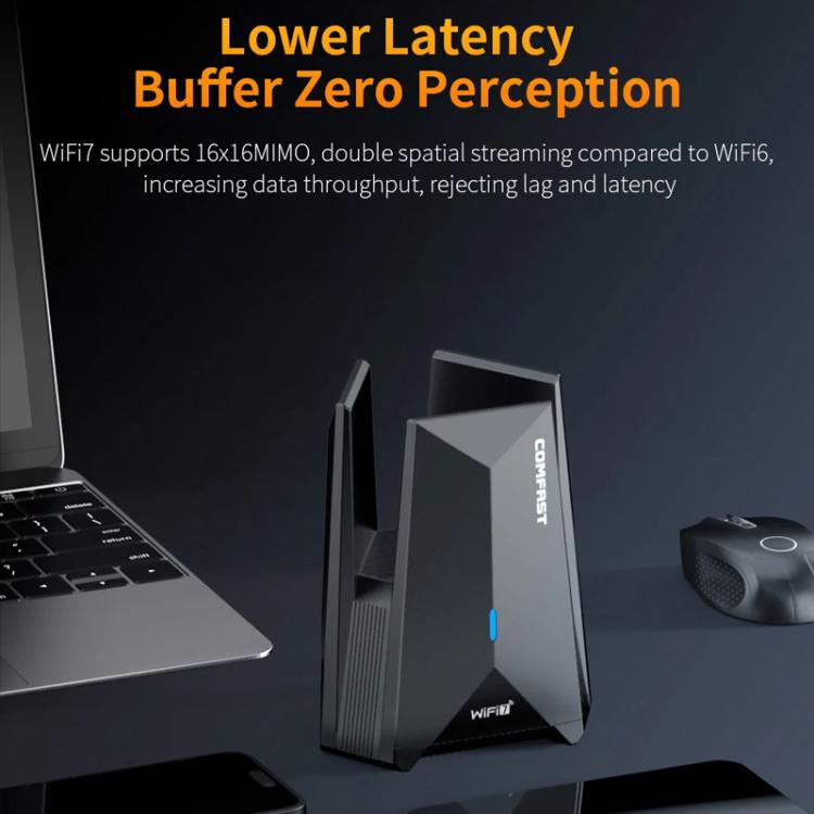 COMFAST CF-987BE Tri-band 6500Mbps WiFi7 USB 3.0 Wireless Network Adapter, CF-987BE
