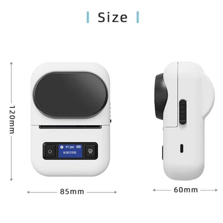 PT260 50mm/s 203DPI Bluetooth Thermal Label Printer, 57mm Print Width for Commercial & Office Use