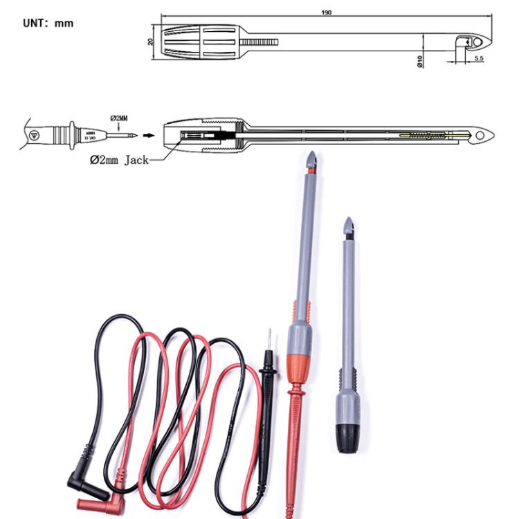 Banana Plug Multimeter Non-Destructive Piercing Probe, 2mm Jack, 4mm Jack