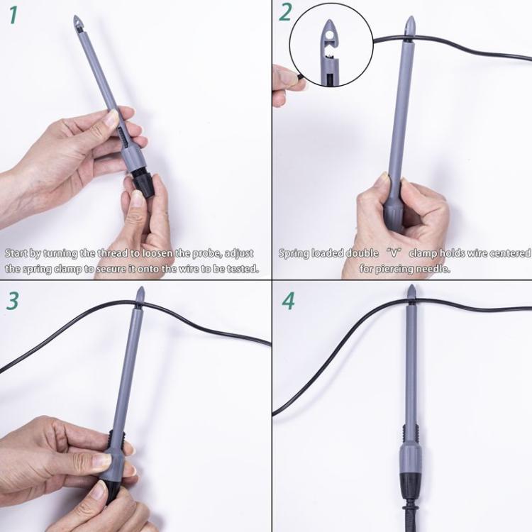 Banana Plug Multimeter Non-Destructive Piercing Probe, 2mm Jack, 4mm Jack