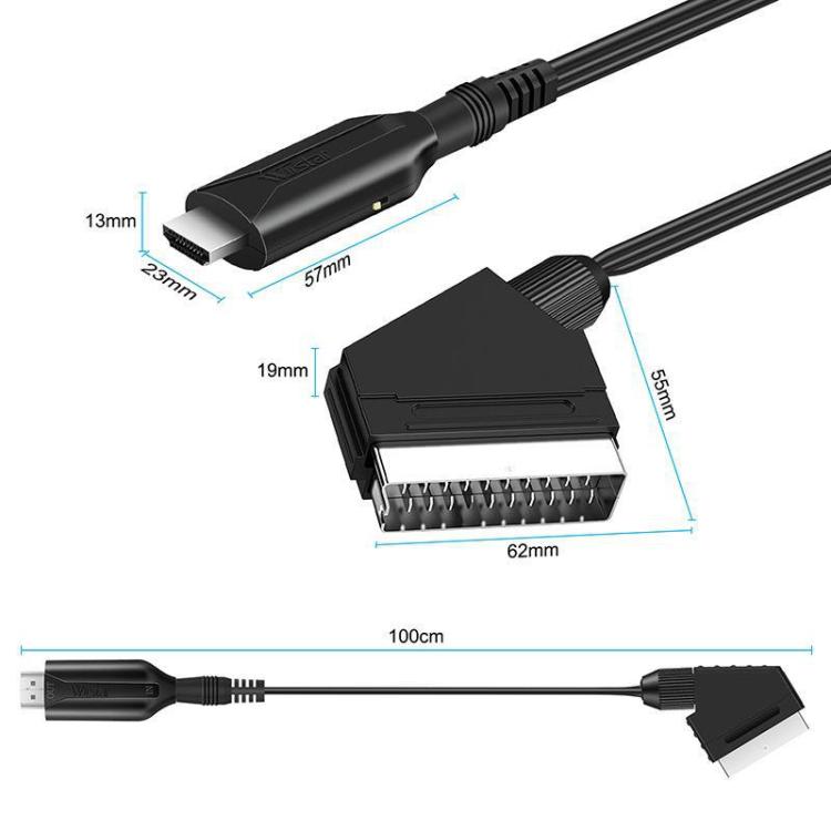 Converter For Set-Top Boxes Game Consoles Audio Video, HDMI To SCART, SCART To HDMI