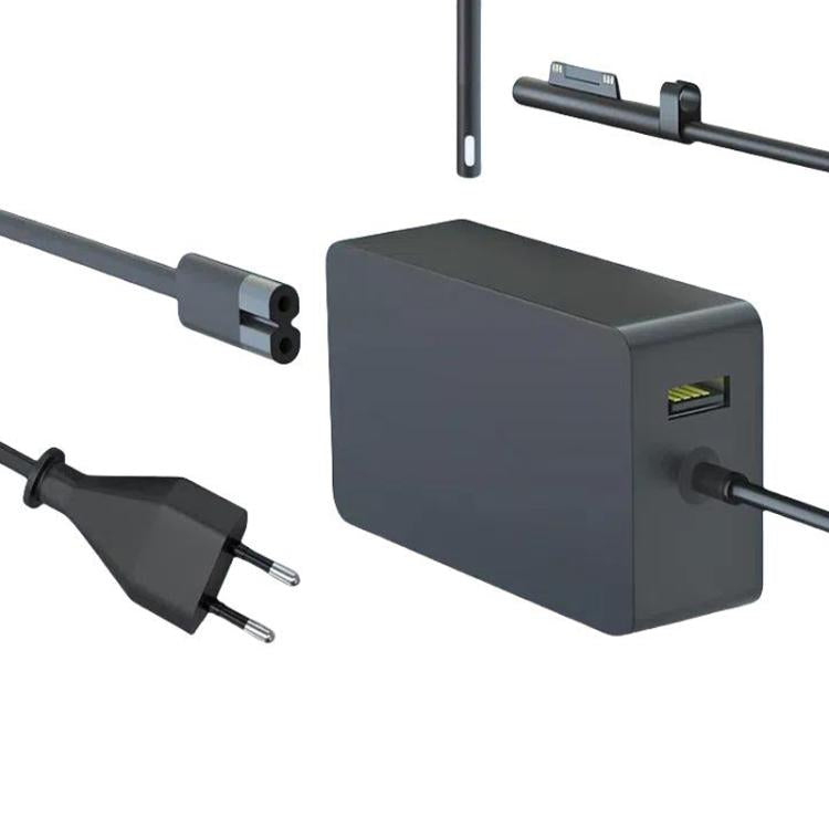 For Microsoft Surface Laptop 65W 15V 4A Fast Charger With 5V 1A USB-A Port AC Adapter, US Plug, EU Plug, UK Plug, AU Plug