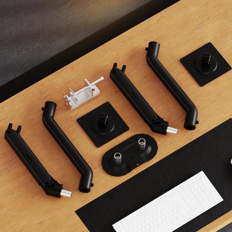 17-32 Inch Dual Monitor Mount Gas Spring 360 Degree Heavy Duty Floating Desk Arm, Dual Monitor Mount Black
