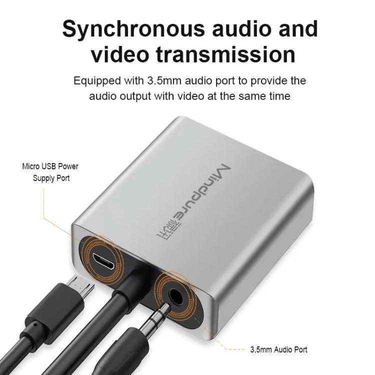 VGA To HDMI Converter For Computer Monitor Cable Adapter With Audio Power Supply, AD014