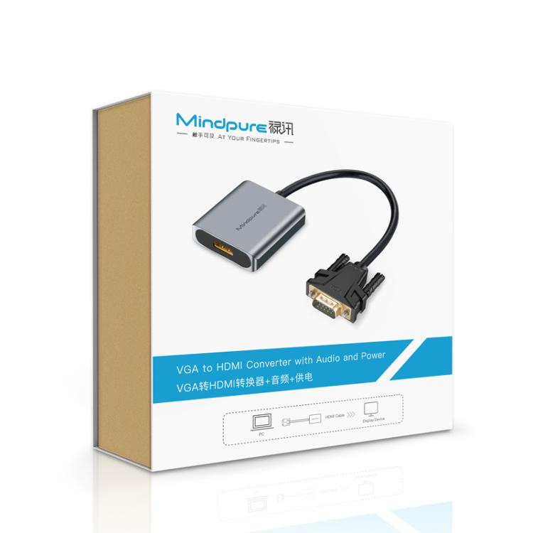 VGA To HDMI Converter For Computer Monitor Cable Adapter With Audio Power Supply, AD014