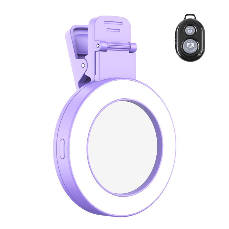 Foldable Clip-type Mobile Phone Rear Selfie Mirror Fill Light, White, Purple, Pink, White with Remote Control, Purple with Remote Control, Pink with Remote Control