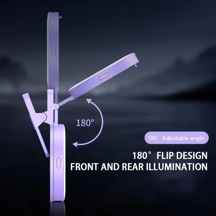 Foldable Clip-type Mobile Phone Rear Selfie Mirror Fill Light, White, Purple, Pink, White with Remote Control, Purple with Remote Control, Pink with Remote Control