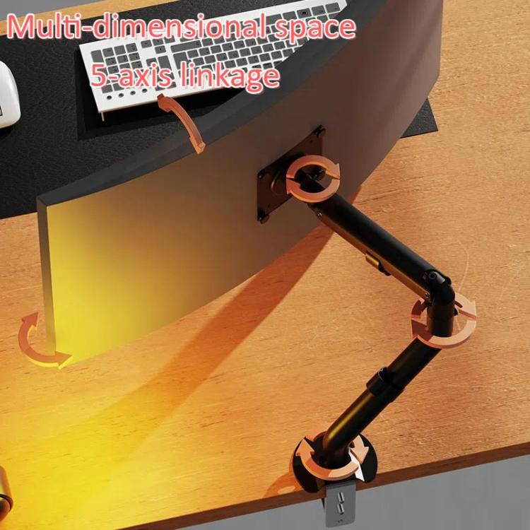 For 15-32 Inch Monitor Bracket Adjustable Gas Spring Computer Screen Desk Mount Stand, Arm Black, Arm White