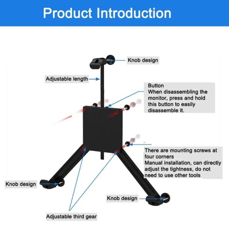 Holeless Monitor Mount for 17-32 Inch Screens Quick Installation and Removal Bracket, Adapter Black