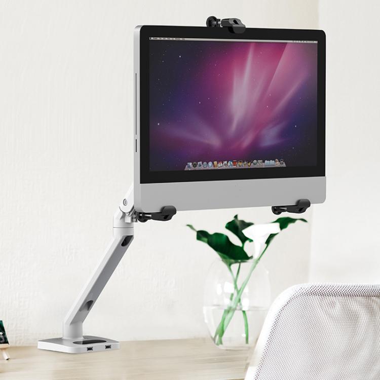 Holeless Monitor Mount for 17-32 Inch Screens Quick Installation and Removal Bracket, Adapter Black