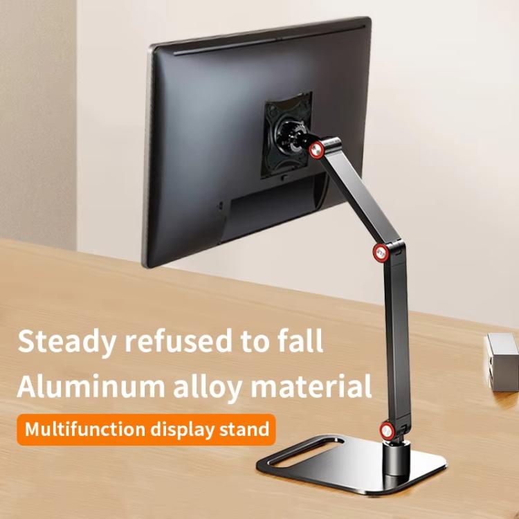Portable Vesa Monitor Stand Height Adjustable Swivel Desk Mount For 17-Inch Screens, Vesa