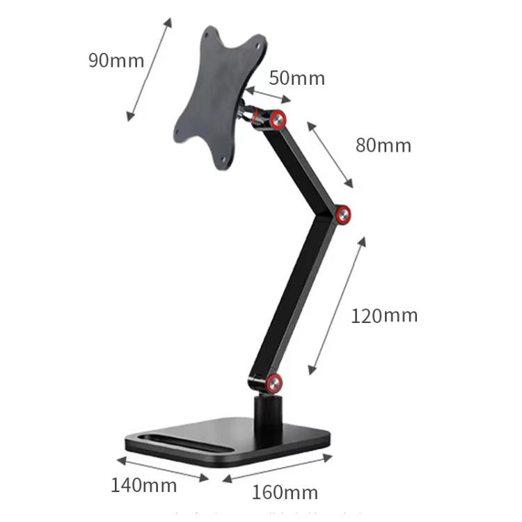 Portable Vesa Monitor Stand Height Adjustable Swivel Desk Mount For 17-Inch Screens, Vesa