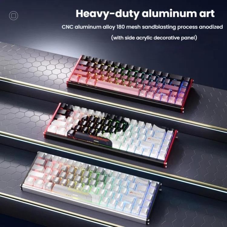 Ajazz ALUX68 MAX RGB Single Wired DIY Magnetic Shaft Mechanical Keyboard, White, Gradient Pink, Day Night, Snow Bottel