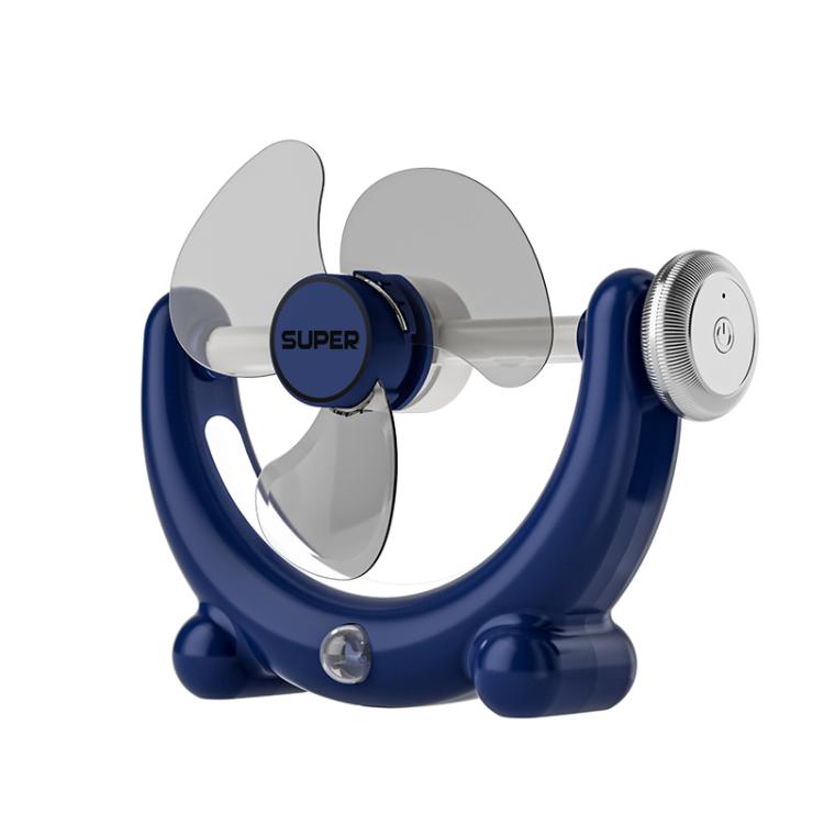 Multifunctional Fan Light Sound Big Wind Power With Light Wall Mounted Long Life Desktop Small Ceiling Fan, Rechargeable Beige, Remote Control Beige, Rechargeable Blue, Remote Control Blue