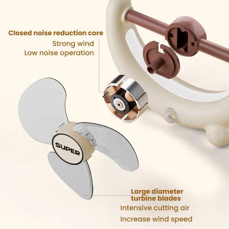 Multifunctional Fan Light Sound Big Wind Power With Light Wall Mounted Long Life Desktop Small Ceiling Fan, Rechargeable Beige, Remote Control Beige, Rechargeable Blue, Remote Control Blue