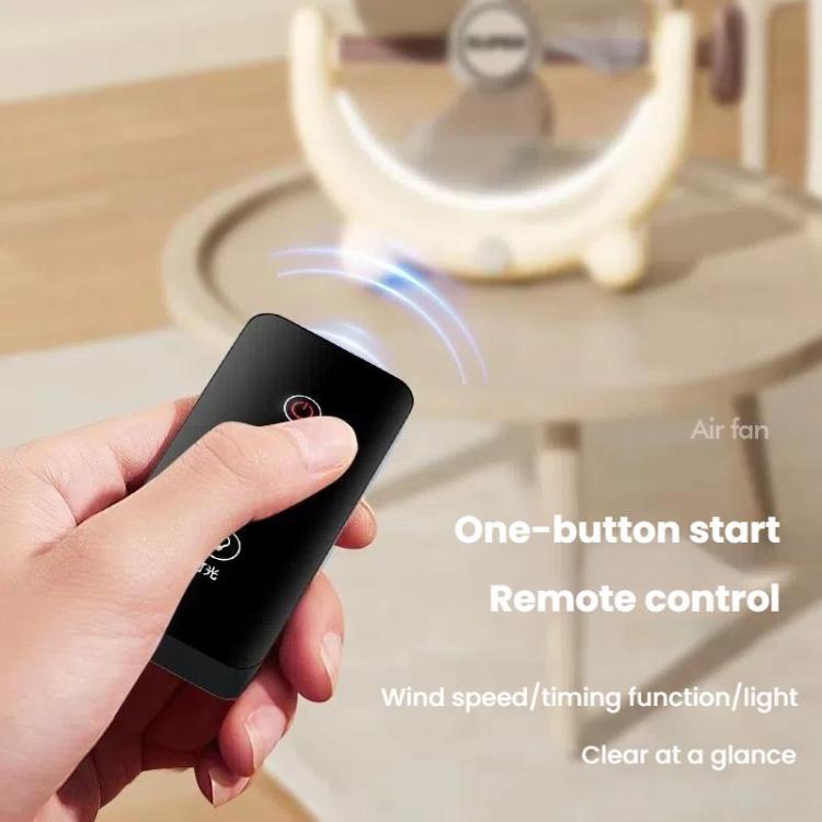Multifunctional Fan Light Sound Big Wind Power With Light Wall Mounted Long Life Desktop Small Ceiling Fan, Rechargeable Beige, Remote Control Beige, Rechargeable Blue, Remote Control Blue