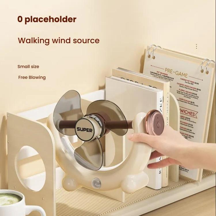 Multifunctional Fan Light Sound Big Wind Power With Light Wall Mounted Long Life Desktop Small Ceiling Fan, Rechargeable Beige, Remote Control Beige, Rechargeable Blue, Remote Control Blue