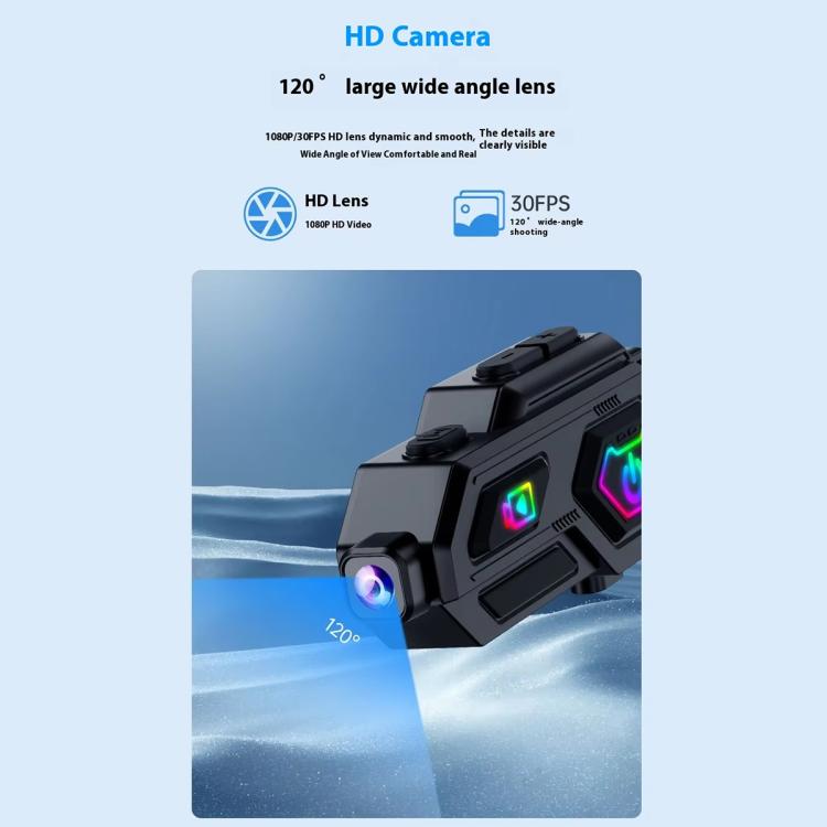 C8Max Motorcycle Intercom Video Helmet Bluetooth Headset HD Video Recorder, Soft Mic, Hard Mic, Soft and Hard Mics