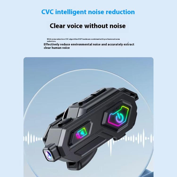C8Max Motorcycle Intercom Video Helmet Bluetooth Headset HD Video Recorder, Soft Mic, Hard Mic, Soft and Hard Mics