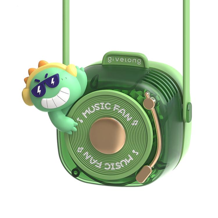 Givelong Cute Cool Pet DJ Lanyard Small Fan USB Rechargeable Compact Portable Bladeless Neck Fan, Cool Bunny, Cool Duck, Cool Dragon, Cool Bear