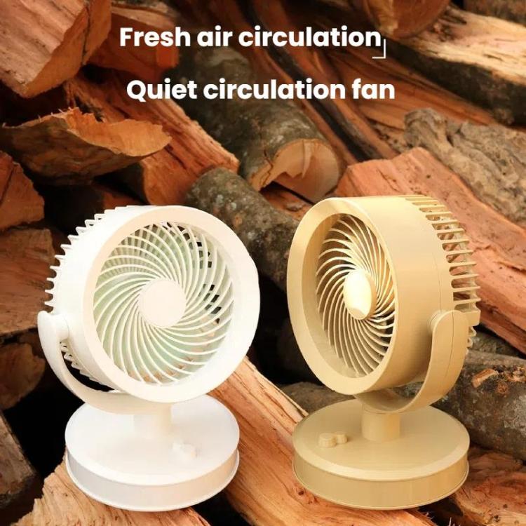 Desktop Fan Outdoor Student Office Portable Rechargeable USB Tabletop Small Fan, Without Light (White), Without Light (Khaki), With Light (White), With Light (Khaki)